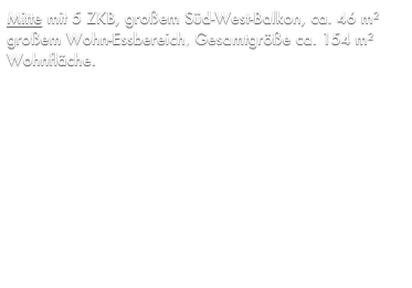 Mitte mit 5 ZKB, großem Süd-West-Balkon, ca. 46 m² großem Wohn-Essbereich, Gesamtgröße ca. 154 m² Wohnfläche, Kaufpreis 139.000 €. PROVISIONSFREI
